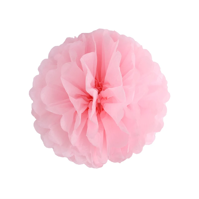 Pink 5 шт., 10 см, 20 см, 30 см, бумажные помпоны, Цветочные шары для свадебного украшения, товары для дня рождения, бумажные помпоны, домашний декор - Цвет: Pink