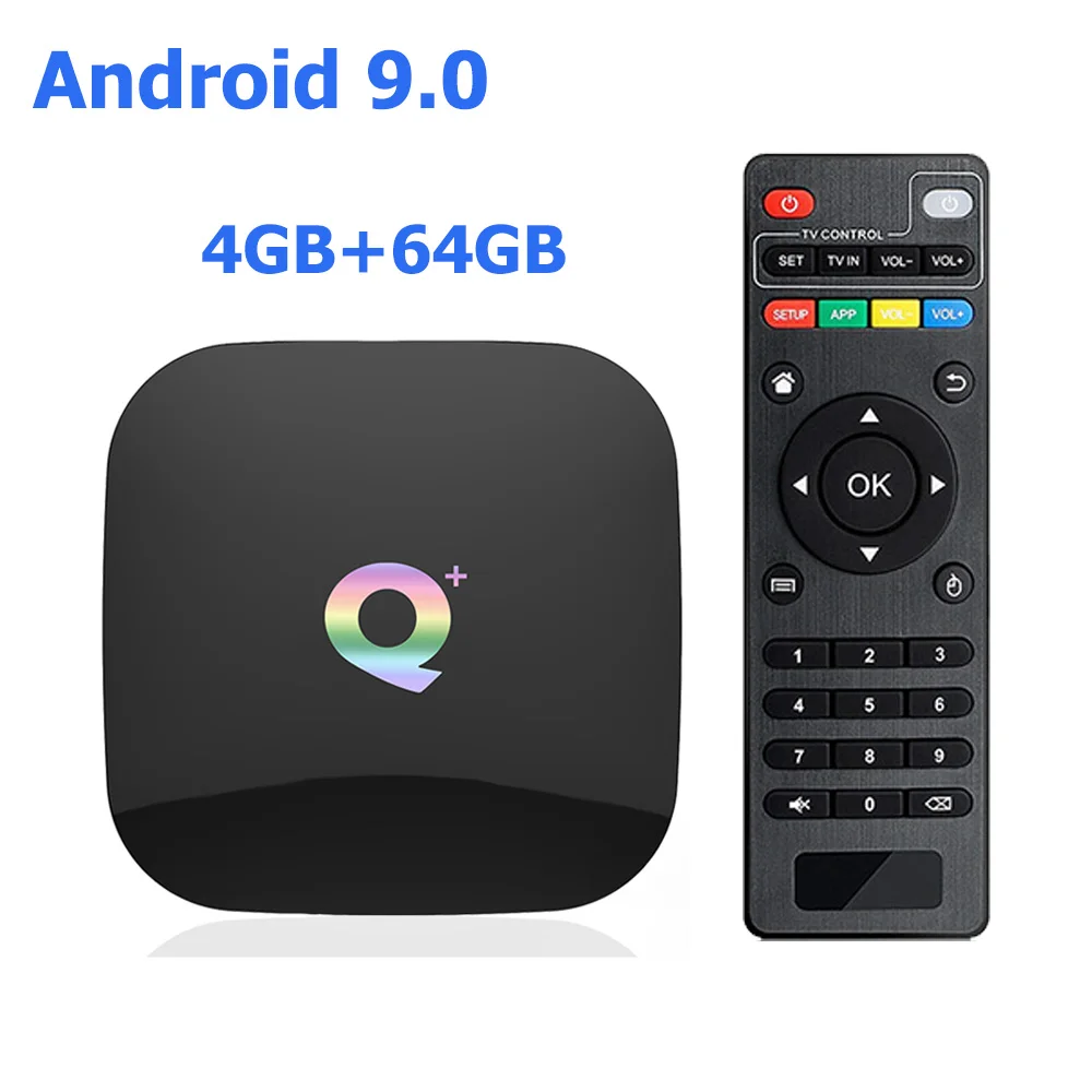 ТВ-бокс QPLUS Smart 6K Ultra HD 4+ 32G Android 9,0 Movie wifi Google Cast Netflix медиаплеер IP tv телеприставка qplus - Цвет: 4G 64G