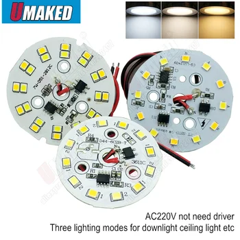 

AC220V three light modes led pcb with integrated IC driver, SMD diy aluminum Light Board Led Lamp Panel For Ceiling PCB With LED