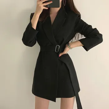 

TVVOVVIN New Summer Spring 2019 Vintage Style Women Full Sleeve Turn-down Collar With Sashes Empire Waist Slim Coat D015