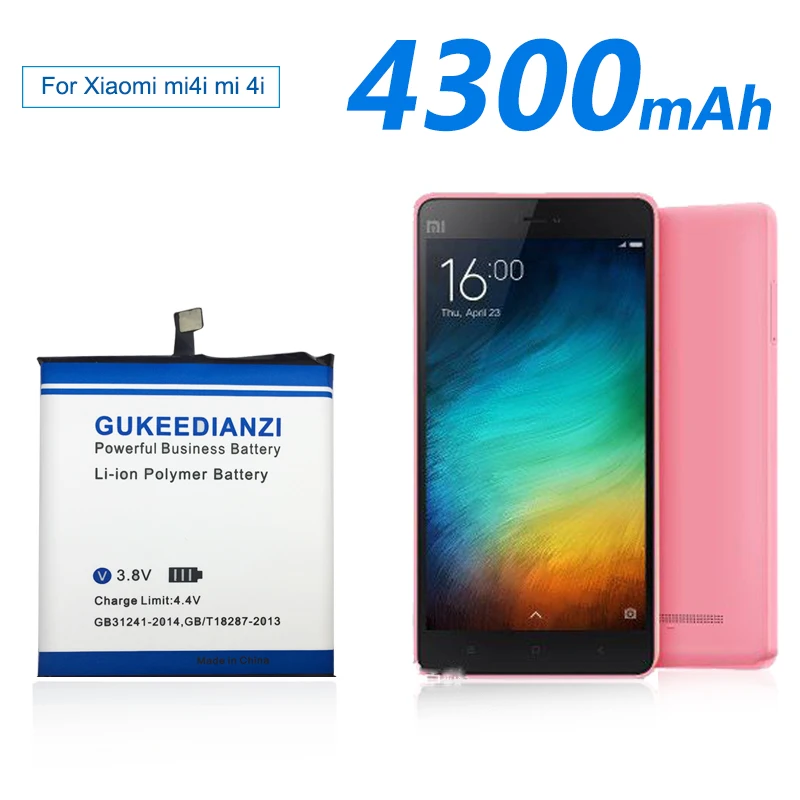 GUKEEDIANZI BM32 4300 мАч для Xiao mi 4 телефон батарея для Xiaomi mi 4 M4 mi 4 Мобильный сменный аккумулятор BM32 4300 мАч