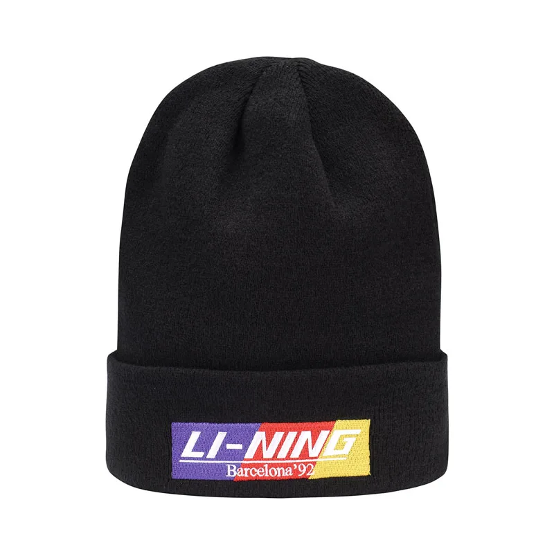 Li-Ning, унисекс, трендовая вязаная шапка, теплая, комфортная, 22,5 см, с подкладкой, спортивные шапки, шапки, AMZP036 PMM325 - Цвет: AMZP036-4H