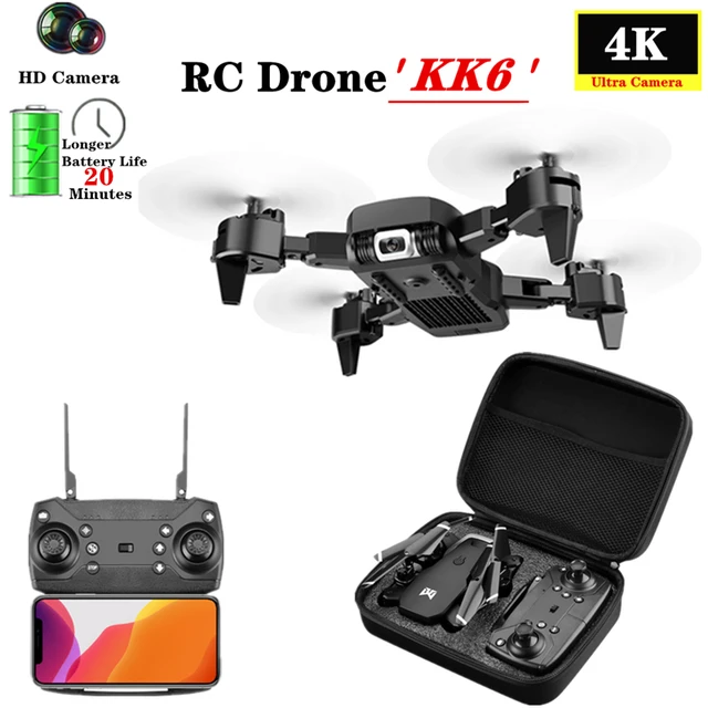 $US $23.99  New KK6 Mini Drone with WIFI FPV 4K HD Camera Hight Hold Mode RC Helicopter Foldable Gesture Selfie
