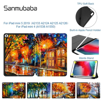 

Sanmubaba For iPad mini 5 2019 Tablet Case for iPad mini 4 7.9 inch TPU Soft Back Leather Flip Smart Cover With Pencil Holder