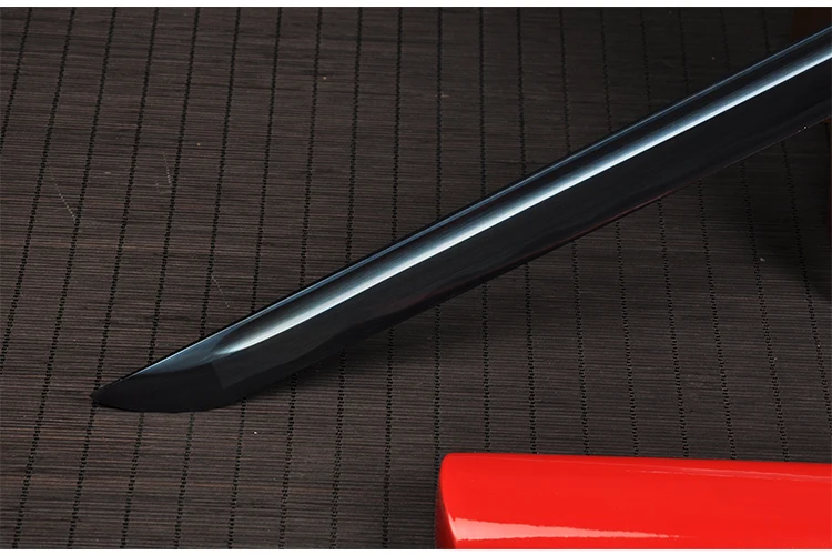 Red Katana Sword Real Japanese handmade 1045 carbon steel Blade Blue color sharp Full Tang decorative arrival supply