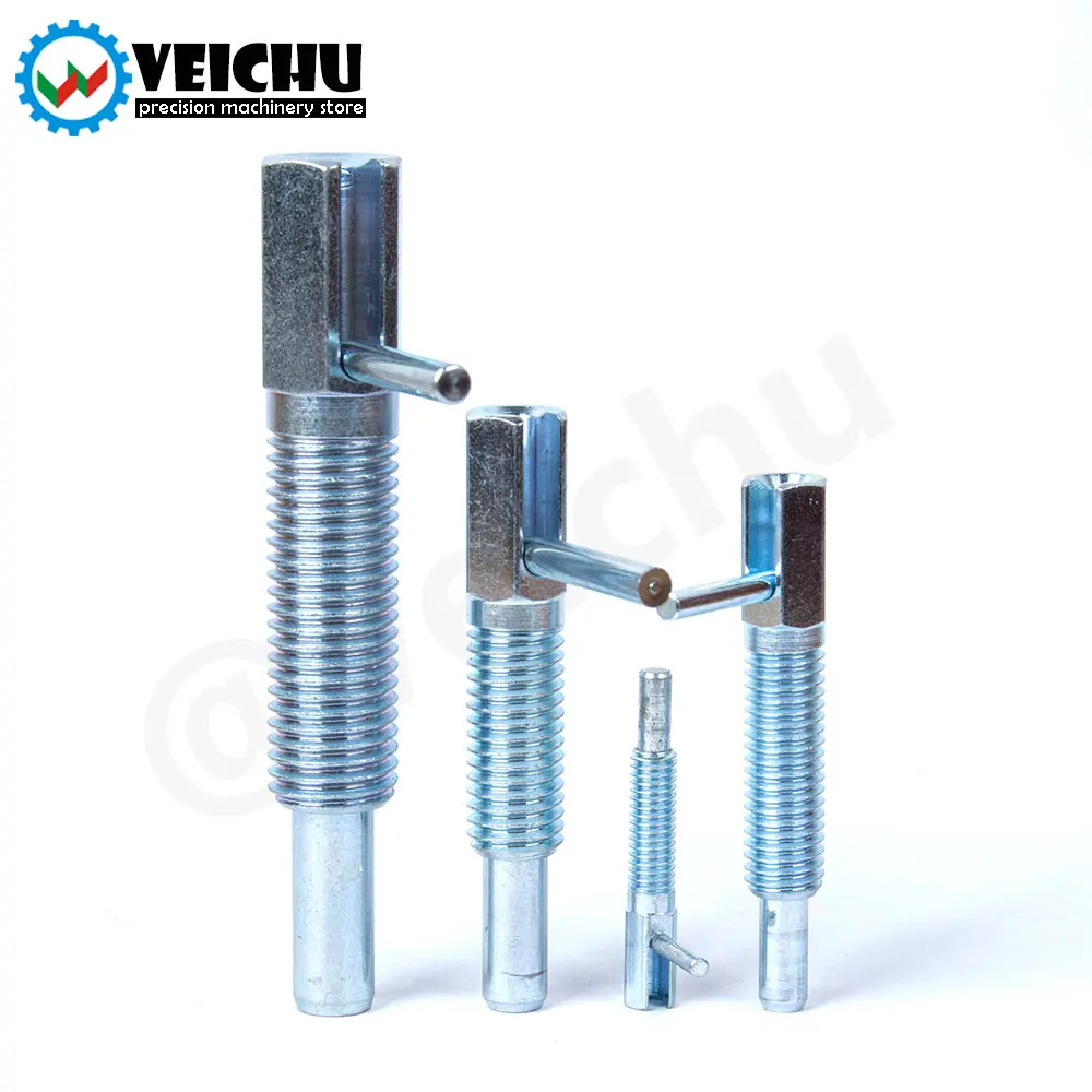 Stainless/Carbon Steel L-Handle 1pcs stainless steel knurled plungers For Index Holes VCN233 M6/8/10/12/16 Indexing Plungers Index Bolt