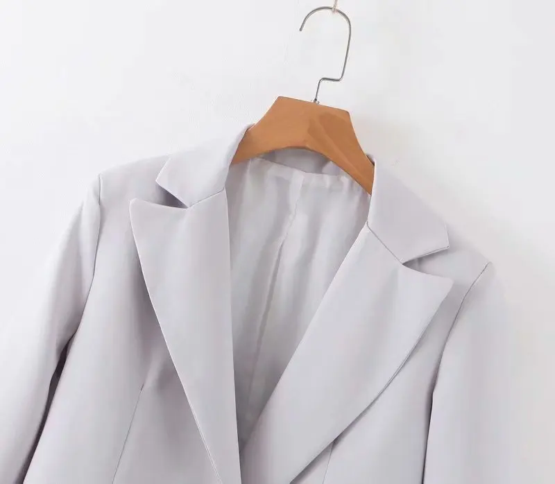 

52xz-2175 Western Style WOMEN'S Dress 2019 Spring And Autumn New Style Elegant Solid Color Double Breasted Suit Coat