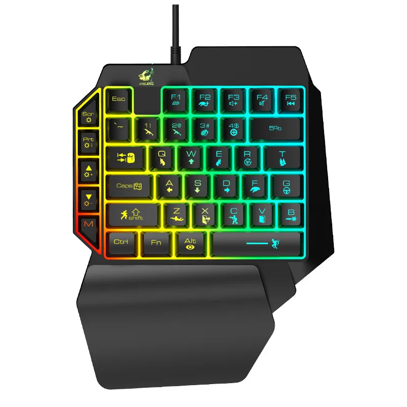  Left Hand Keyboard Single Hand Keyboard Mechanical Feel Game Keyboard for Mobile Tablet Laptop PUBG