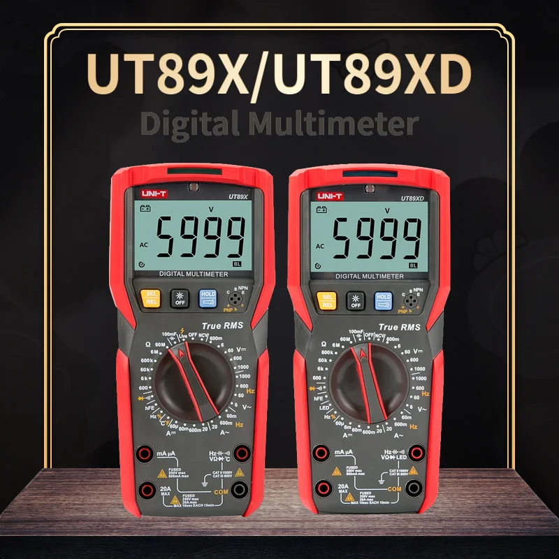 UNI-T UT89X/UT89XD Цифровой мультиметр 20A Высокоточный цифровой мультиметр NCV/конденсатор/сопротивление/температура/светодиодный тест True RMS