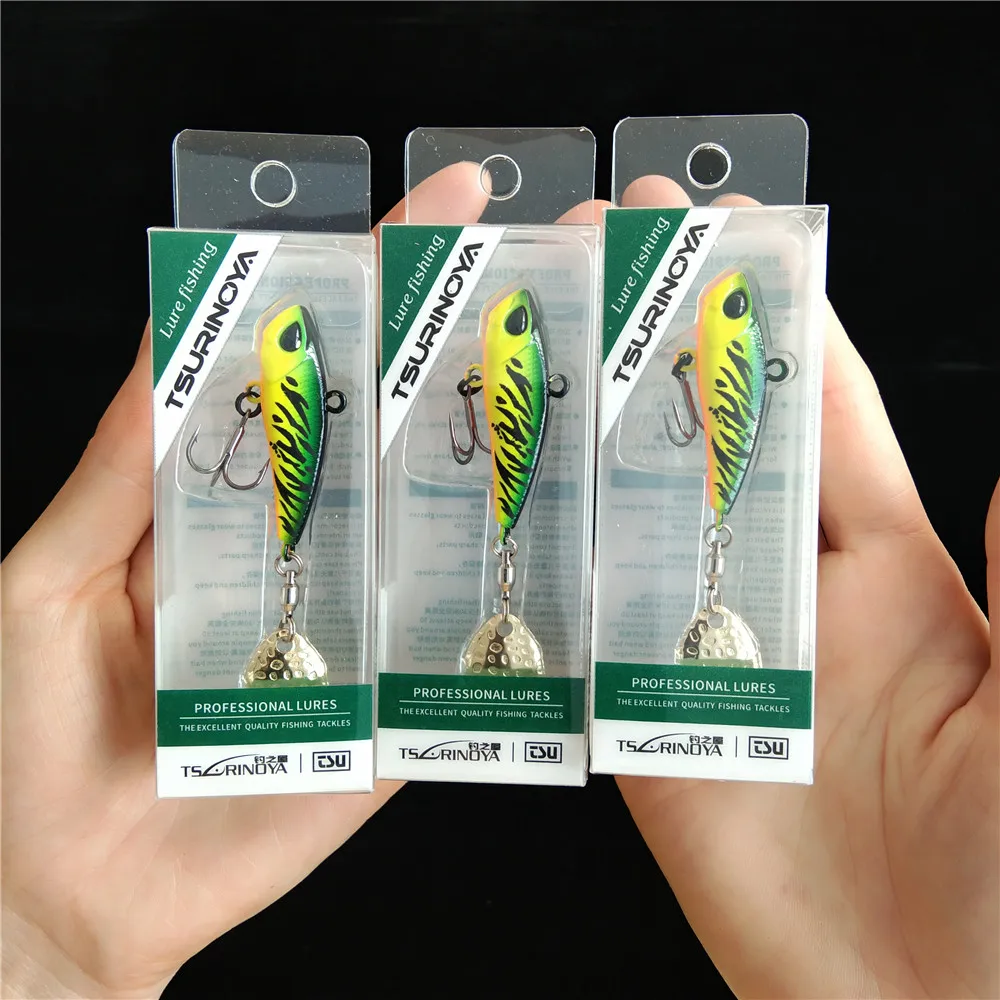 TSURINOYA 3 шт. приманка для ловли рыбы спин 12g 17g опускается на дно вращающаяся блесна