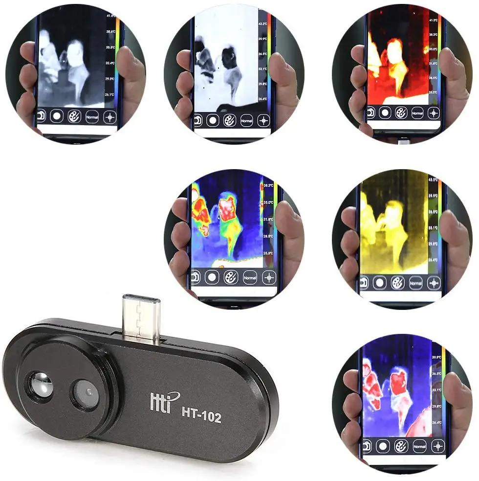 US $129.23 HT102 Mobile Phone Thermal Imaging Camera infrared imager For Android USB TypeC Features Image Device Video Images Recording