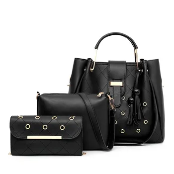 

3PCS/Set Purses and Handbags Women Designer Shoulder Bag PU Leather Casual Female Messenger Bags Sac Main Femme Ladies Tote Bag