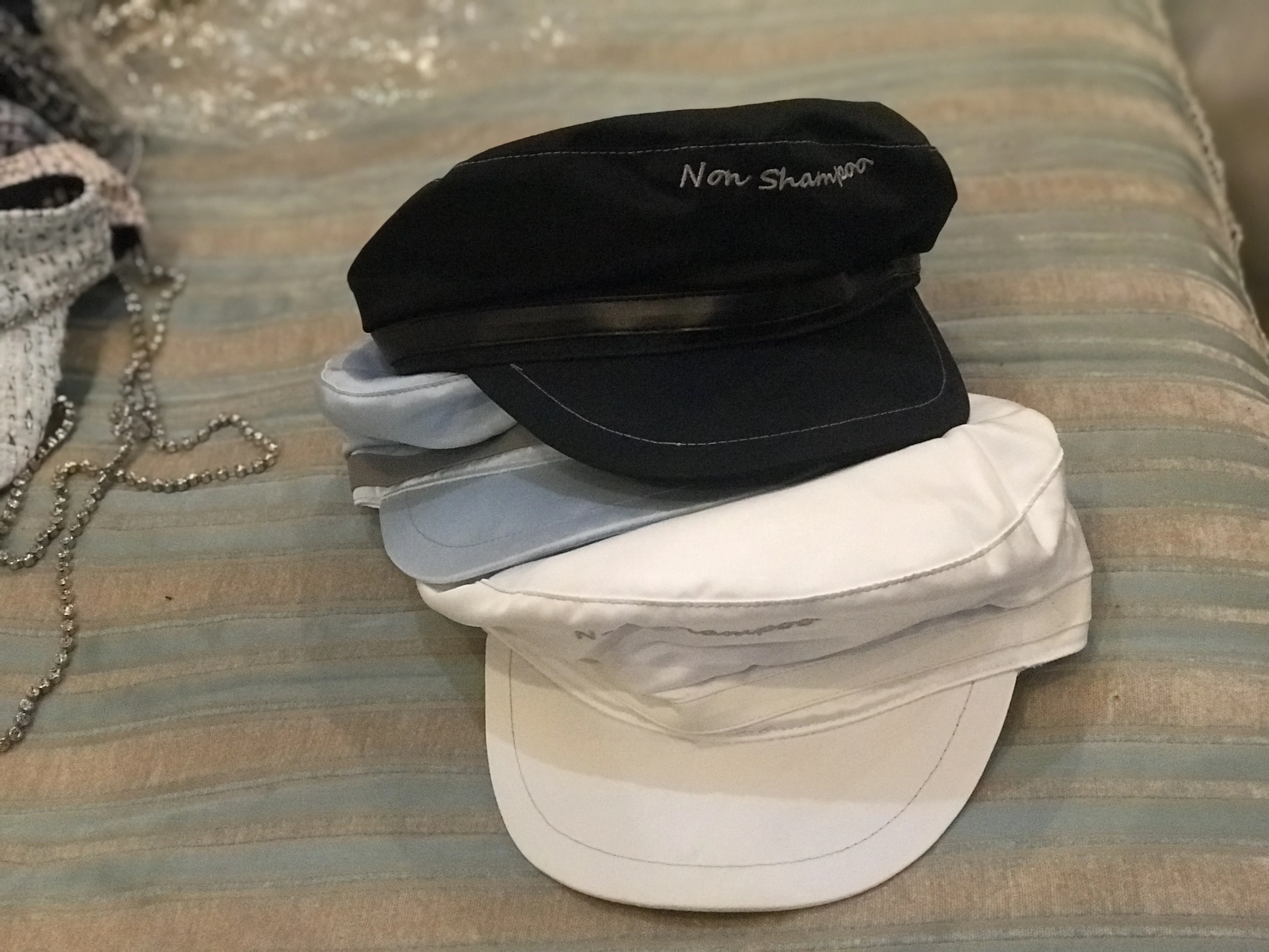 

02001-shi new spring Custom fabric Light and breathable letter embroidery back bowknot octagonal hat women leisure visors cap