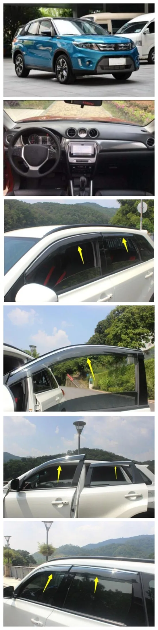 Для Suzuki Vitera window rain shield прозрачный дождь брови с яркой полоской оконный экран щиток от дождя декоративные аксессуары