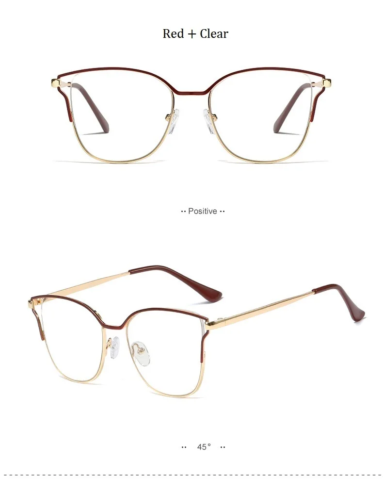 Модные женские очки Cateye, оправа, прозрачные Модные оптические очки, оправа для женщин, крутые очки кошачий глаз, металлическая оправа, очки