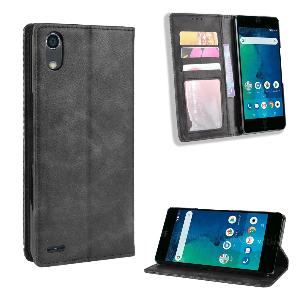 Роскошный Ретро Тонкий кожаный флип-чехол для Kyocera Android One X3 чехол-подставка Магнитная Обложка для книги Kyocera X3 чехол