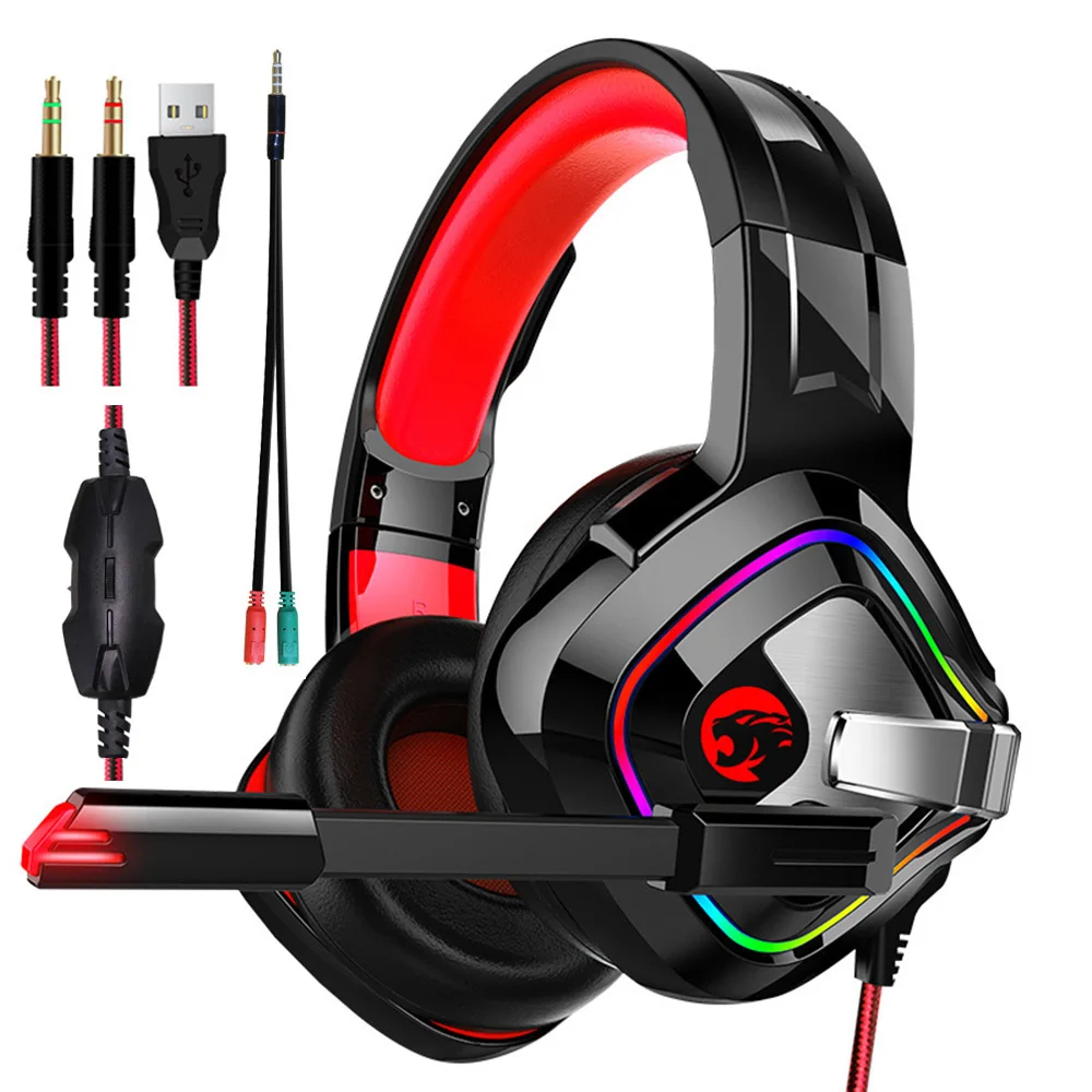 A66 наушники Игровые PS4 4D стерео RGB шатер светильник наушники гарнитура с микрофоном для нового Xbox One/PC компьютерный геймер