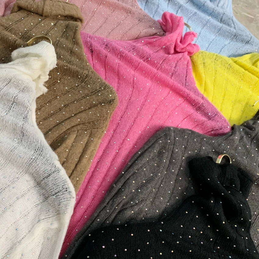 Тонкий женский свитер, зима, новая мода, высокий воротник, подходит ко всему, Базовая рубашка, стрейч, тонкий свитер, горячая Распродажа, свитера, джемпер
