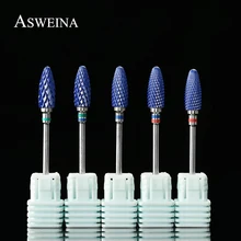 ASWEINA 1 шт. синий керамический сверло для ногтей для электрической маникюрной машины пилки для ногтей резак заусенцы для ногтей кутикулы чистые полировальные инструменты