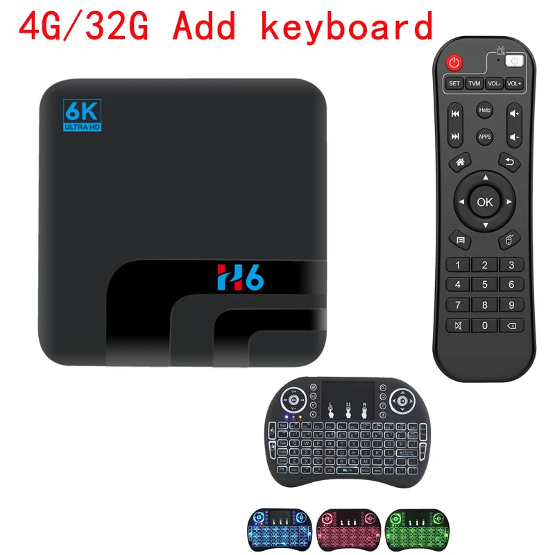 H6 Ultra Smart tv Box Android 9,0 Allwinner H6 четырехъядерный процессор 4 Гб ram 32 Гб USB 3,0 6K Playstore Youtube Wifi телеприставка PK MX10 PRO - Цвет: 4G 32G Add keyboard