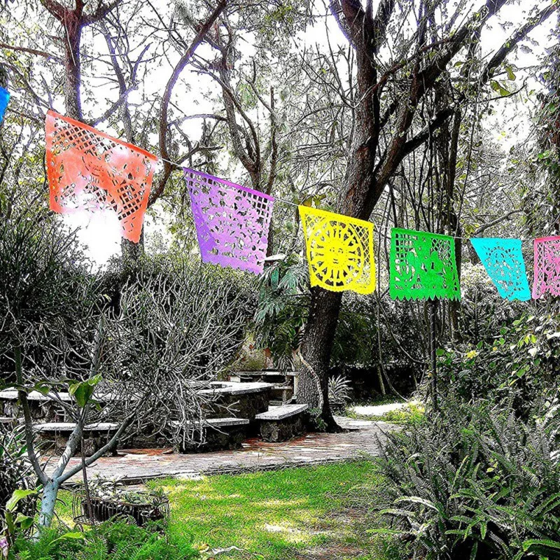 

Festive Party Supplies Day Of The Dead Mexico Square Plastic Pull Flower Household unique Pull Flag square