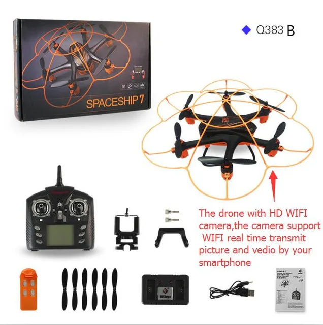 Q383B WIFI FPV 5,8 Г в режиме реального времени передача FPV RC Дрон с HD камерой один ключ возврат Безголовый режим RC Квадрокоптер RTF vs X8G X5UW rc игрушки подарки - Цвет: Q383B WIFI FPV