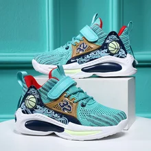 

2022 Spring New Boys Basketball Shoes for Kids Sneakers Thick Sole Non-slip Children Sports Shoes Child Boy Basket Trainer Shoes