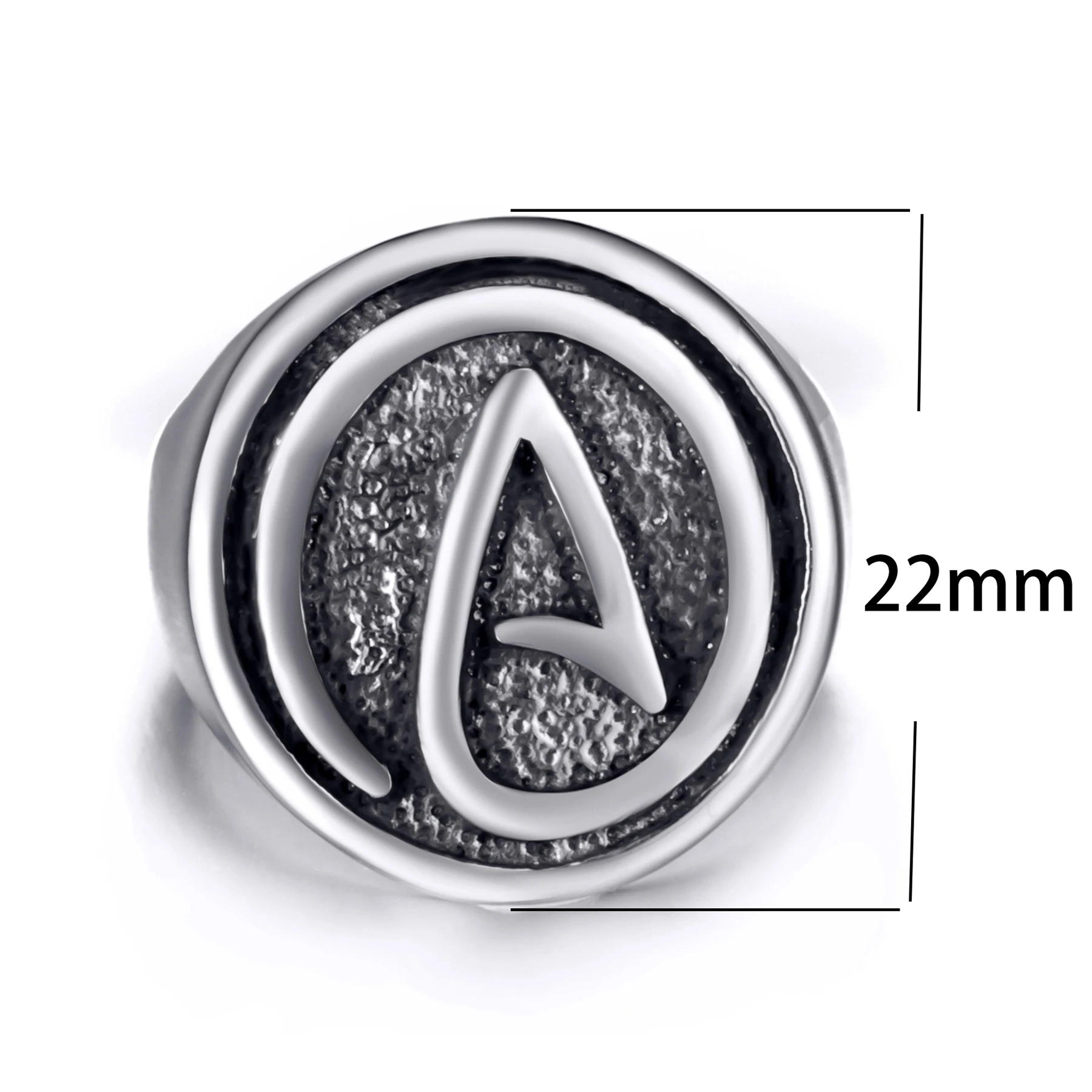 Мужское кольцо из нержавеющей стали Atheist Atheism Symbol Jewelry SR200