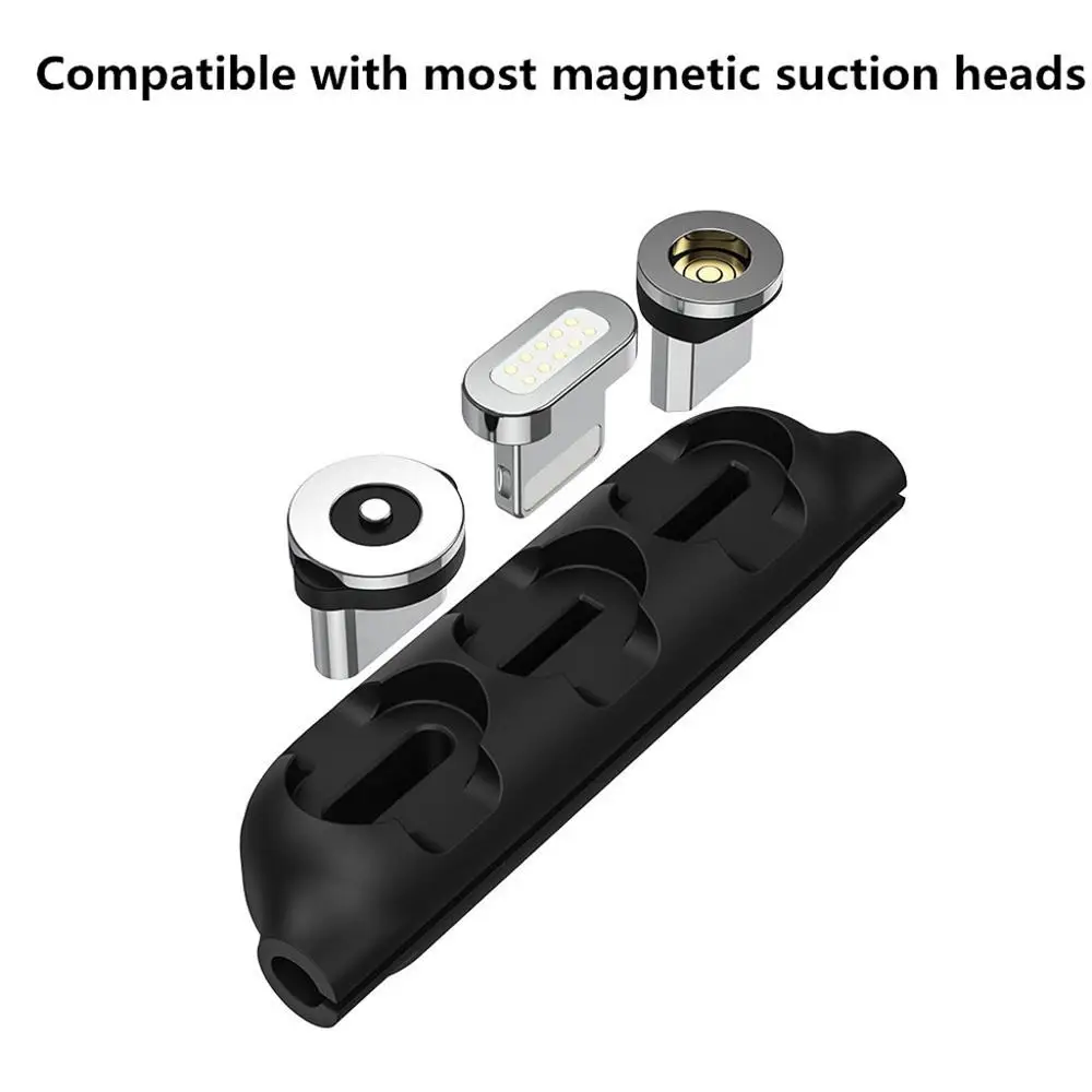 

5PCS 3 in 1 Magnetic Cable Plugs Case For Micro USB Type C Portable Storage Box Magnet Plug Case Connector Head Tips Container