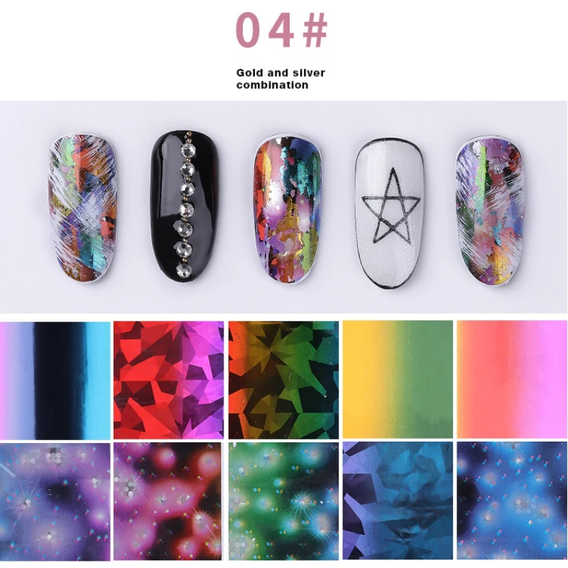 

1 Box Ultrathin 3D Nail Lace Laser Star Sticker Set Nail Art Star Sticker Nail Decorations Diy Nail Art Manicure