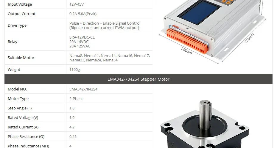 3 шаговый двигатель TB6600 HB Nema34 637oz-in Мотор 36В Тормозной Блок питания для роутер для самостоятельной сборки/плазменной резки