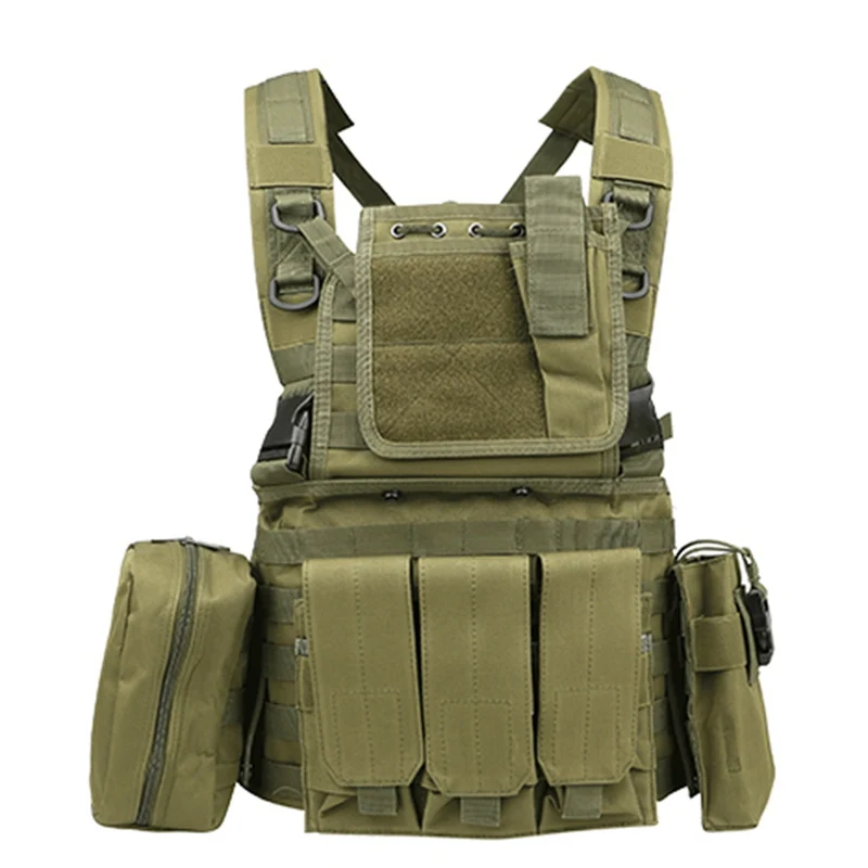 green Открытый военный тактический жилет нейлон Molle камуфляж охотничий жилет прочный стрельба страйкбол Пейнтбольные жилеты - Цвет: green