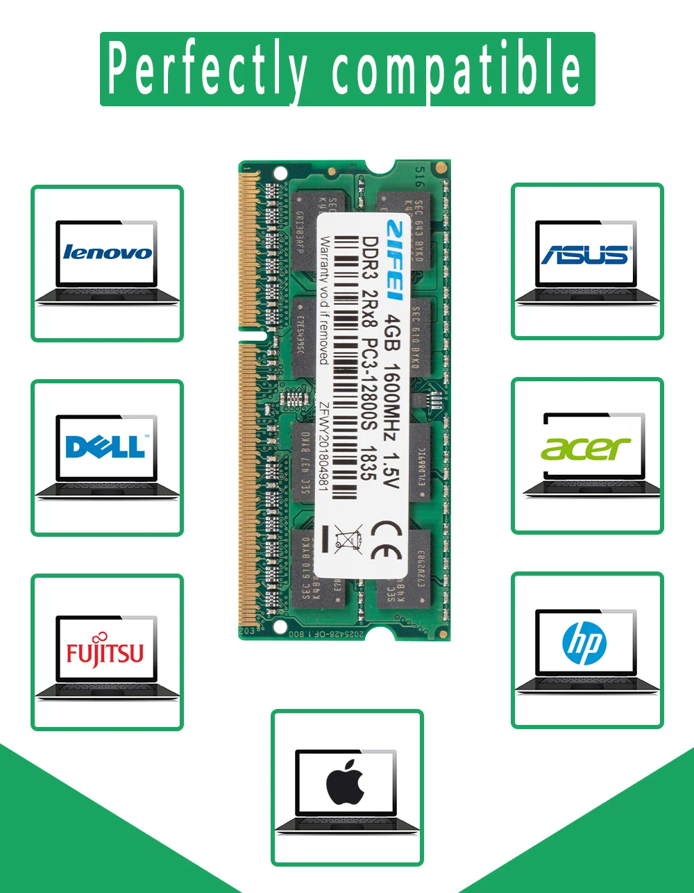4 ГБ DDR3 ram 1600/1333/1066 MHZ 204PIN 1,5 V 2R* 8 Двойная модель памяти SODIMM для ноутбука