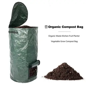 

Organic Waste Kitchen Garden Yard Compost Bag Environmental PE Cloth Planter Kitchen Waste Disposal Organic Compost Bag