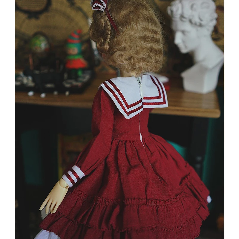 Bjd платье 1/3 1/4 1/6 BJD кукла платье+ украшение для волос+ Носки для 1/6 1/4 1/3 bjd гигантские надувные аксессуары для детской Куклы костюм красное платье