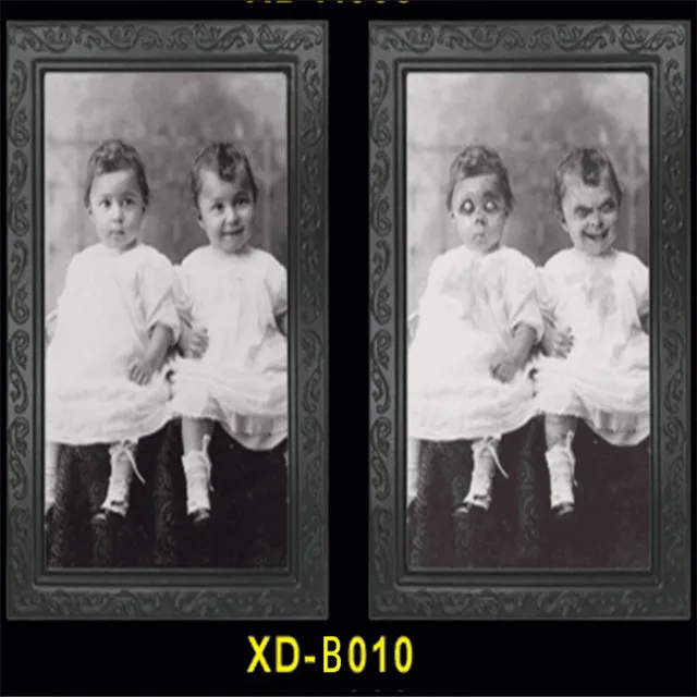 38*25 см 3D Призрак фоторамка Ужасы картины трансформировать лицо страшная маска рамка дом с привидениями бар декор для Хэллоуина, вечеринки - Цвет: B010