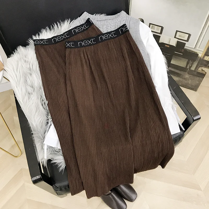 

2020 Korean-style Slim Fit Trend Simple Skirt Solid Color Versatile Midi-skirt 2.13