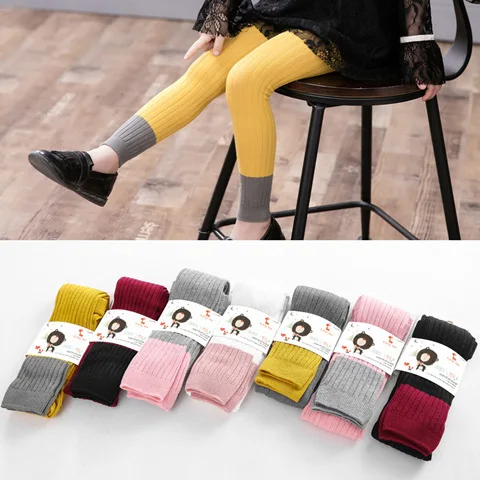 

Spring And Autumn Mixed Colors CHILDREN'S Leggings GIRL'S Leggings Socks Children Baby 9 Points Coaster Patyhose Stockings