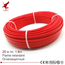 1,8 м 220 В 5,6 мм PTFE огнестойкий паралл Постоянная мощность нагревательный кабель трубы защита крыши deicing теплый пол