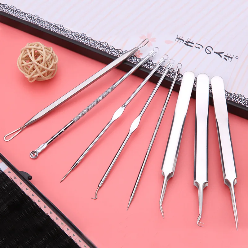 

8 Pcs Blackhead Remover Tool Kit Professional Stainless Steel Blackhead Acne Comedone Pimple Blemish Extractor Beauty Tool
