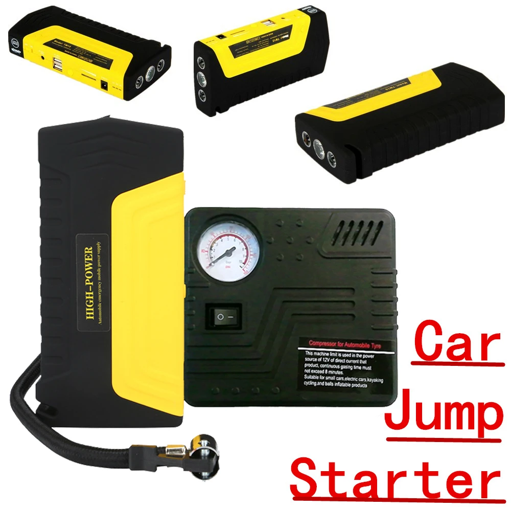 Arrancador de batería de coche portátil, nuevo potenciador de arranque con bomba, paquete de energía de emergencia y batería externa móvil|booster jump packbooster pump - AliExpress