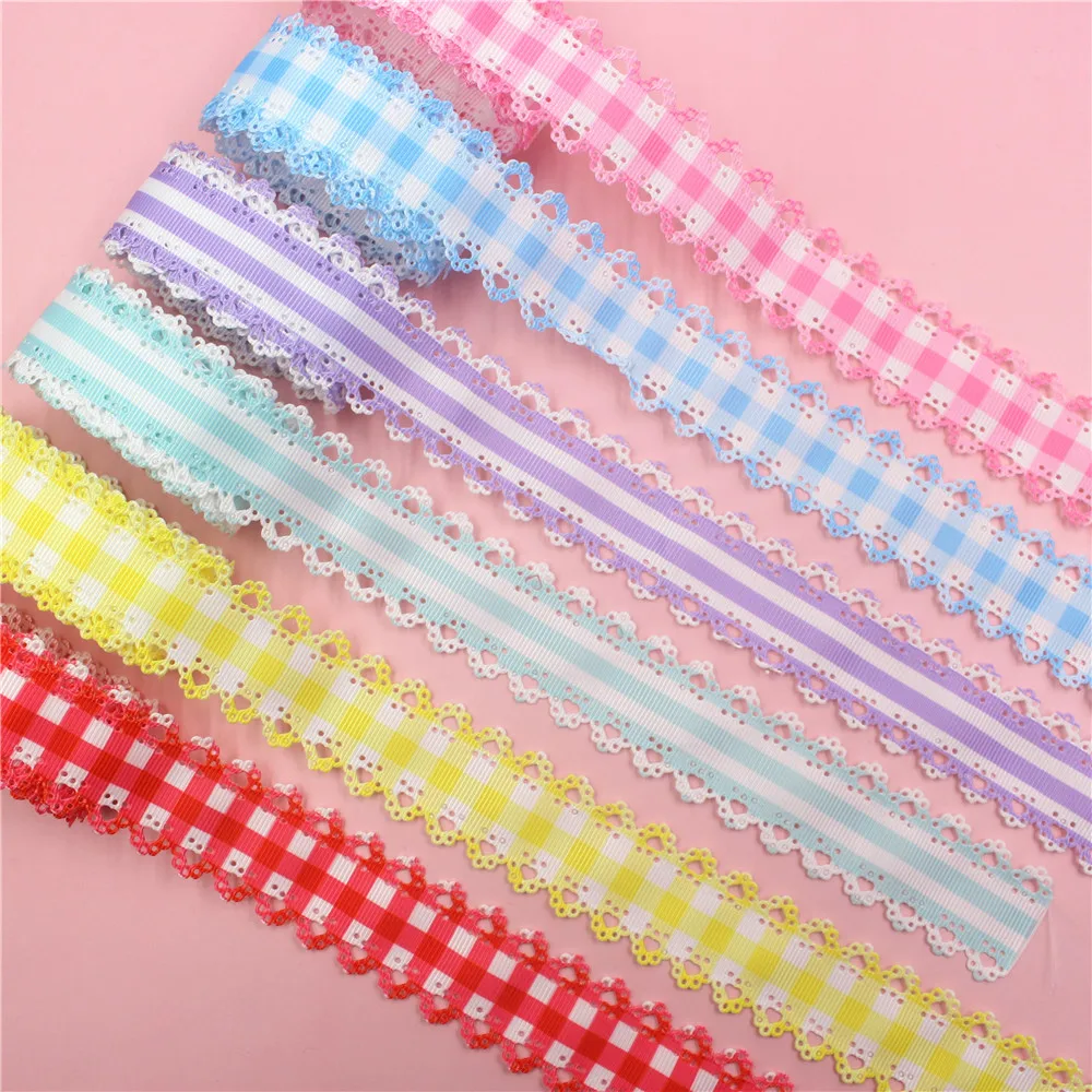 30 мм микс 5 6 ярдов полые кружева Kawaii love grosgrain ленты DIY ручной работы детский бант
