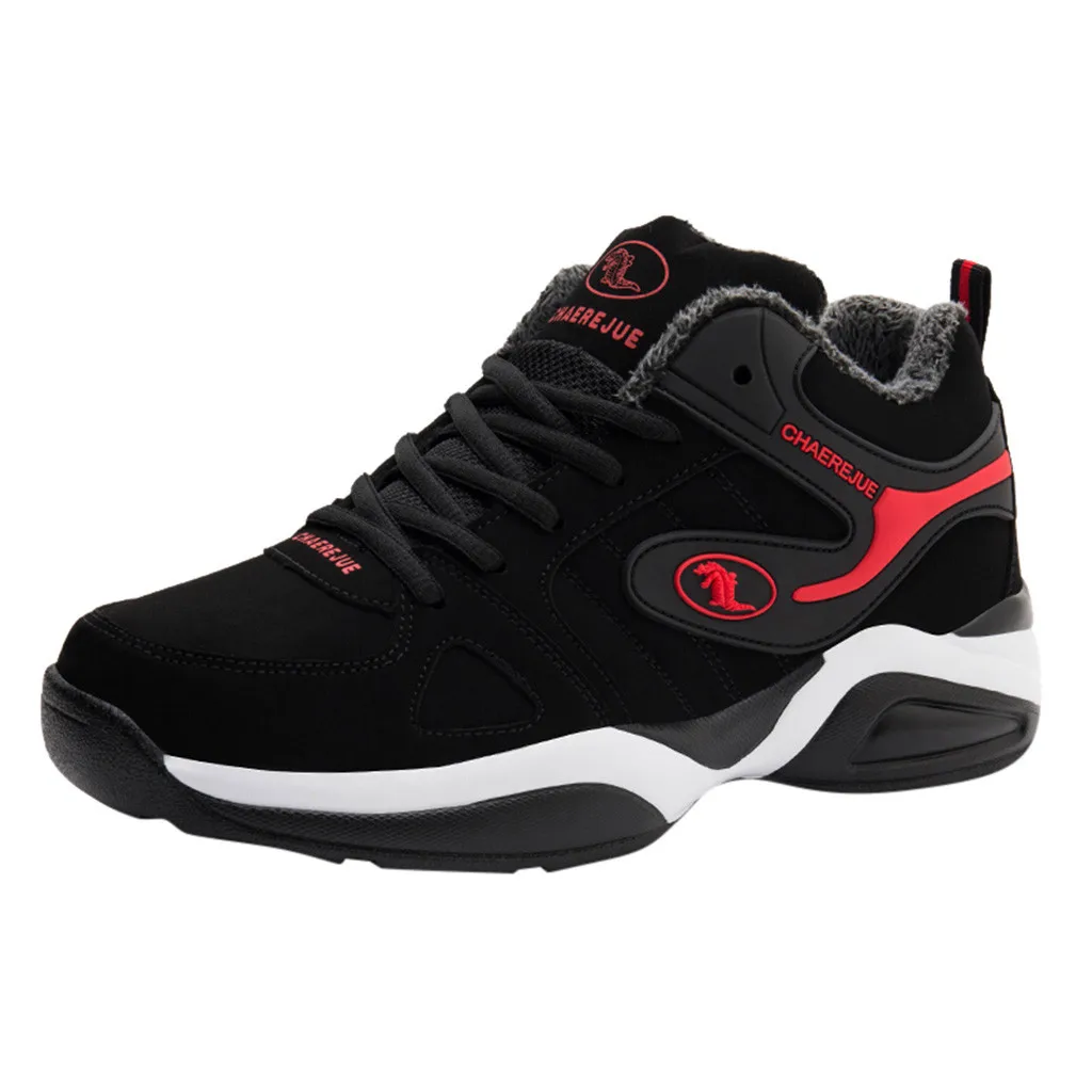 

SAGACE Men's winter solid color plus velvet warm cotton shoes men's non-slip mesh comfortable sports shoes new listing