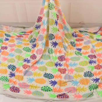 

NIAI African Lace Fabric 2020 High Quality Lace French Embroidery Sequins Tulle Lace Fabric For Nigerian Party Dress XY3226B-2