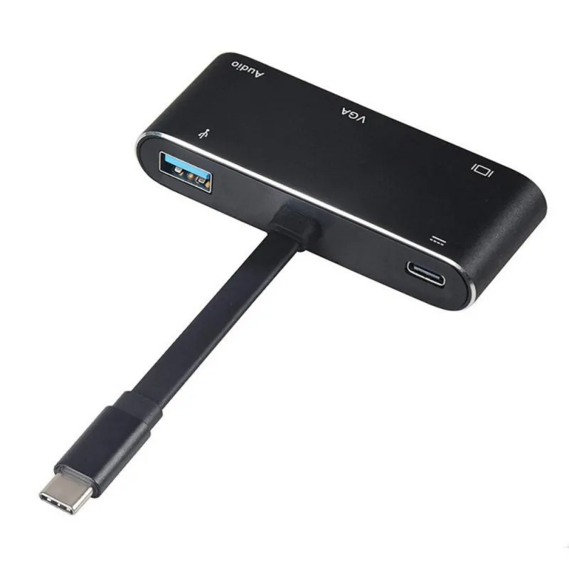 Высокое качество сплава портативный TYPE-C HDMI+ VGA+ аудио+ USB3.0+ PD Five-in-one адаптер T9