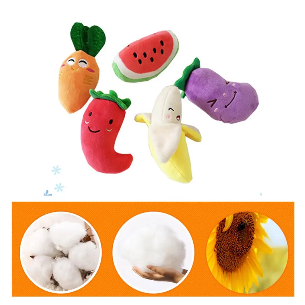 Dog Puppy Chew Toy Squeaky Short Plush Sound Cute Vegetable Carrot Design Toys Safety Non-toxic Durable to Squeeze for Pets Toys