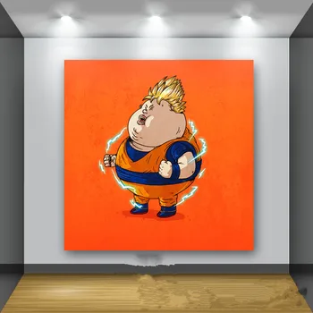 

Fat Version Son Goku Cartoon Tideway Street Art Creative Abstract Frameless Draw Home Living Room Wall Decor M3798
