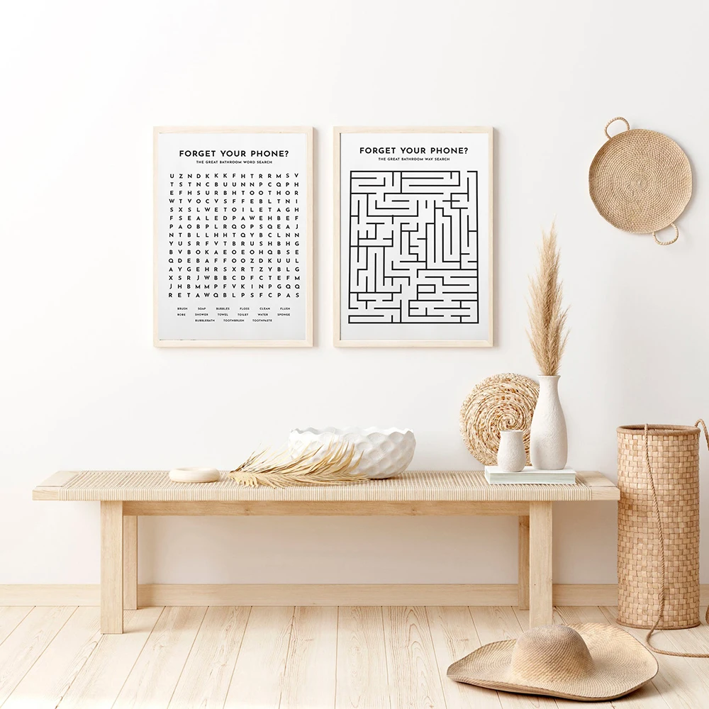 Black-White-Minimalism-Wall-Art-Canvas-Poster-And-Print-Forget-Your-Phone-Bathroom-Quote-Canvas-Painting (1)