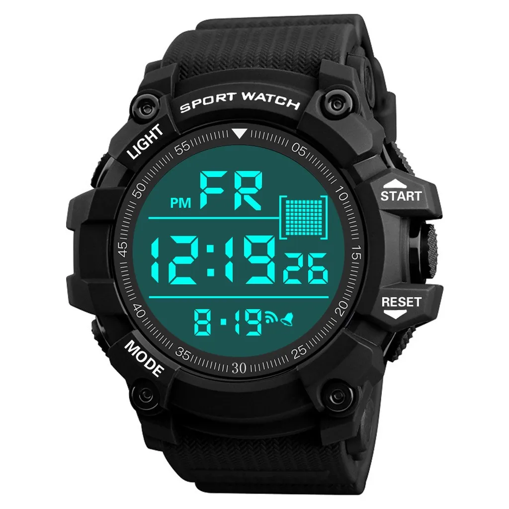 Relogio masculino, модные часы, водонепроницаемые, reloj hombre, для мужчин, для мальчика, lcd, цифровой секундомер, дата, часы, резиновые, спортивные, наручные часы* A