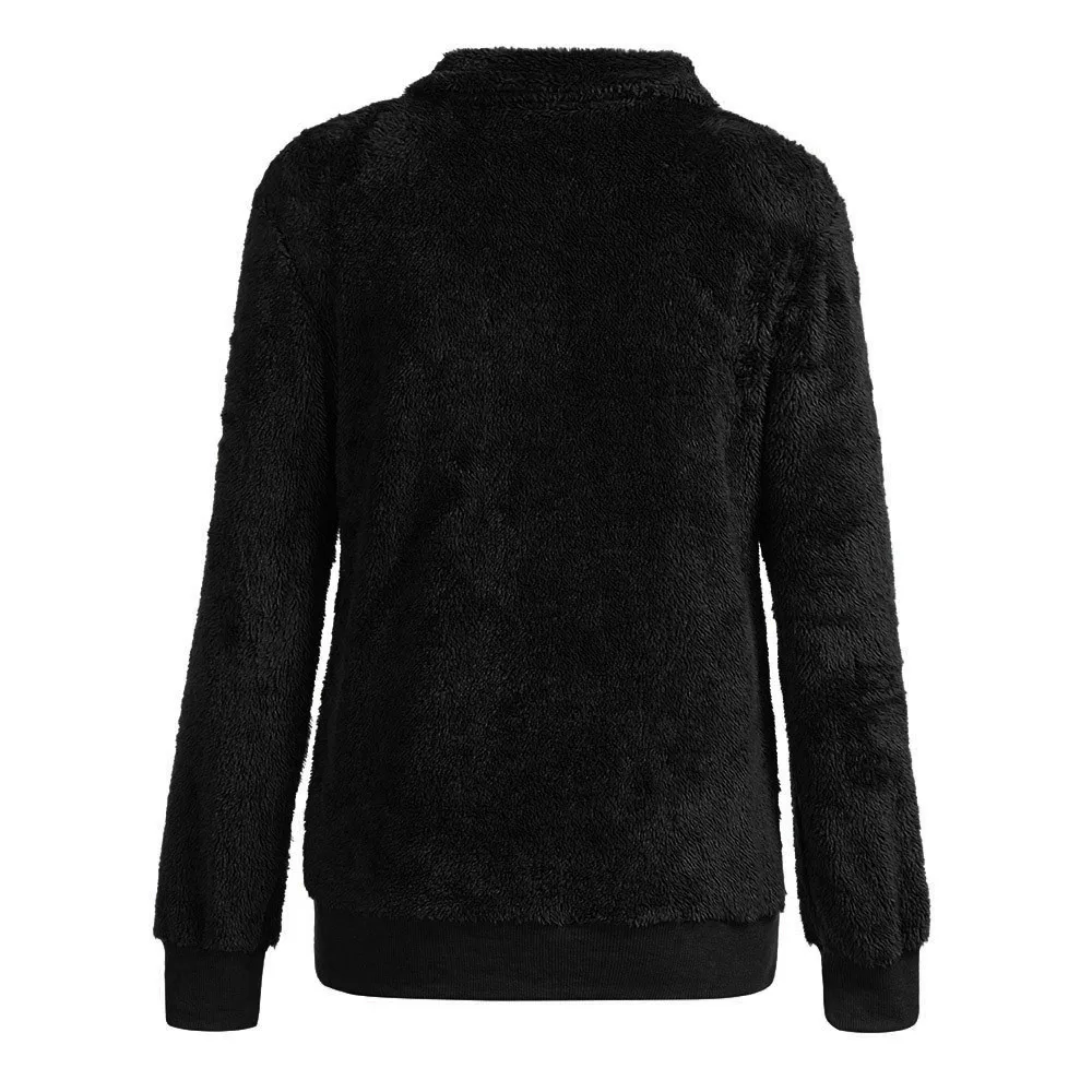 Jaycosin Fashion Women Simple O-Neck Warm Zip Neckline Sweatshirt Stylish Long Sleeve Comfortable Soft Casual Blouse 927#3